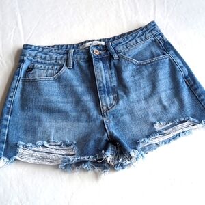 KanCan Estilo Cutoff Mid Wash Distressed Jean Shorts Women's Size 27